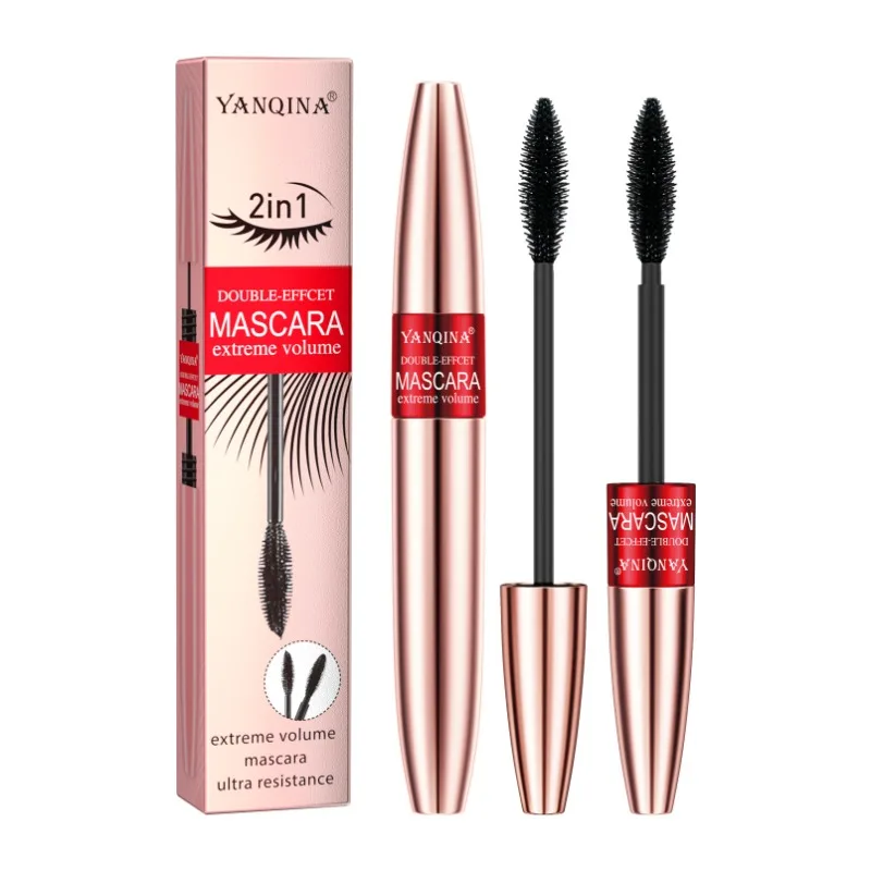 YANQhr-Mascara 2 en 1, maquillage pour les yeux, optique naturelle, mince, longue boucle, étanche, non écrasant