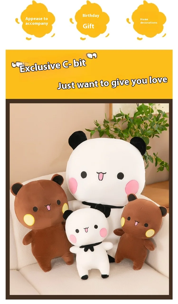 JXAXD Bubu Dududu, peluche di peluche Dudu Bubu, Bubu Dududududududududu, morbido cuscino per animali di peluche, simpatico orsetto panda per regalo per bambini