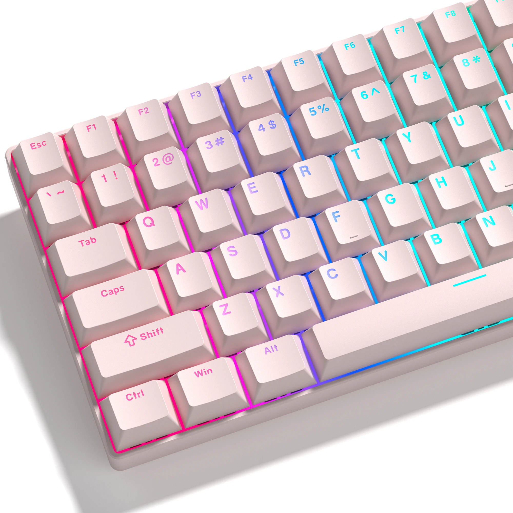 

124 Key Pink PBT Keycap RGB Shine Through Keycap Double Shot Cherry Profile for Cherry MX Switches Mechanical Gaming Keyboard