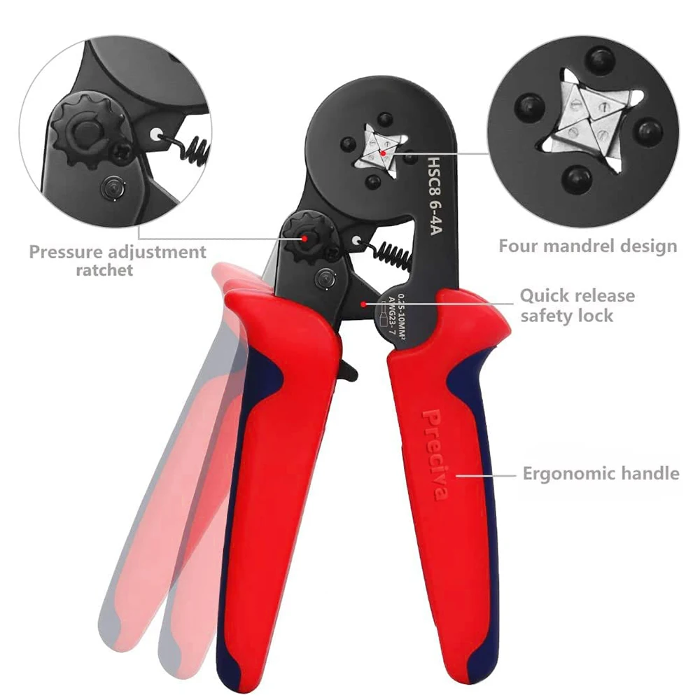 Tubular Terminal Crimping Ppliers And Ppliers Mini Electric Ppliers HSC8 6-4a/6-4 0.25-10mm ² /6-6 0.25-6mm ² Electric Kit