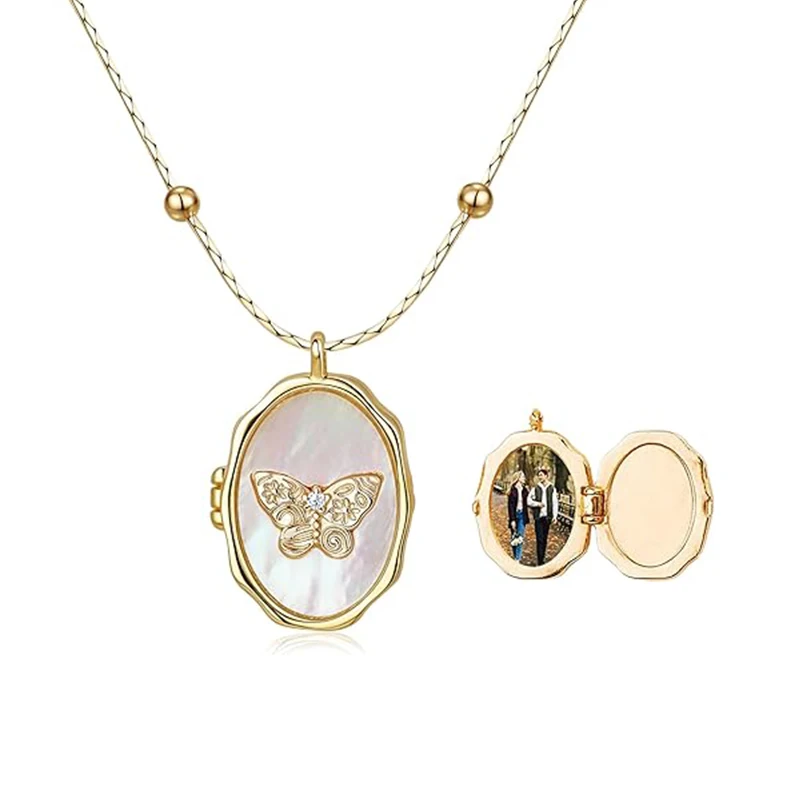 Personalisierte Medaillon-Halskette für Frauen, individuelle Foto-Herz-Anhänger-Halskette, individuelle Bild-Medaillons-Halsketten, Geburtstagsgeschenke – Detail 15