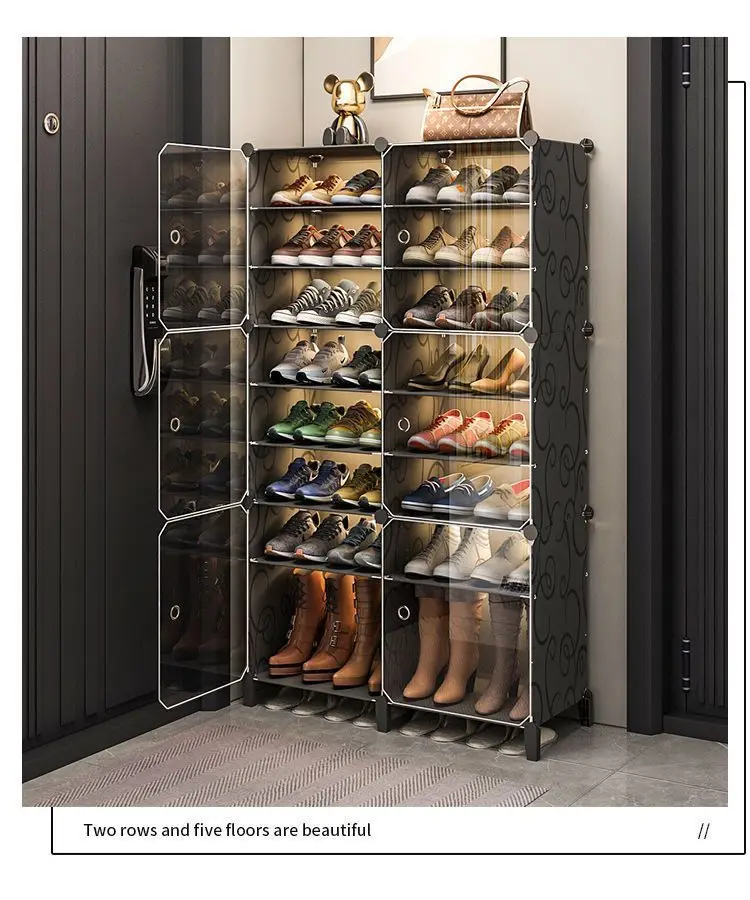 Shoerack Cabinet Shoe Rack Storage Organizer Shelf Shoes Entrance Hallway Furniture Cupboards Splicing Dustproof Transparent Box