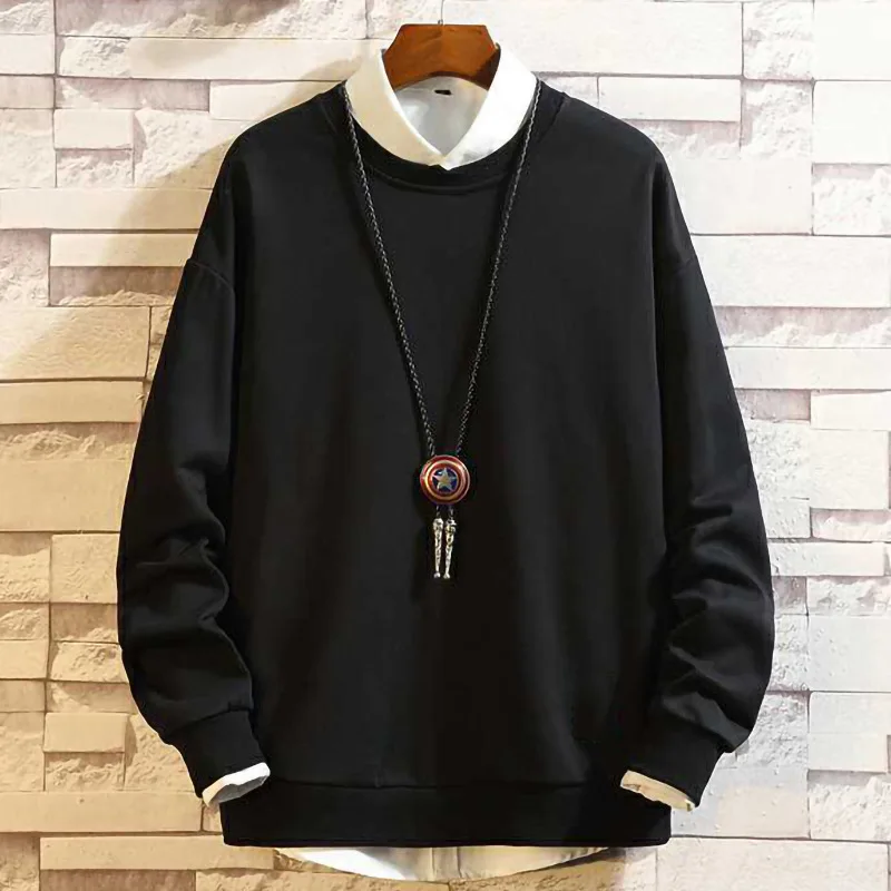 

13XL 12XL men's plus size long-sleeved shirt Cotton Solid sweatshirt man 11XL 10XL sweatshirt black oversize men clothing