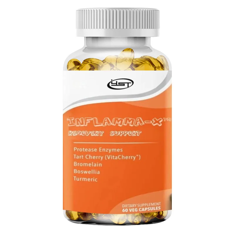 Joint and Tissue Support Supplement, Herbal Formula, Containing Turmeric, Bromelain, Frankincense, and Protease, 60 Capsules