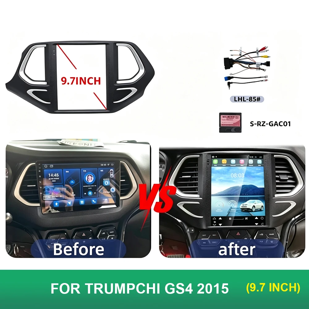 9.7 Inch Car Radio Fascia Frame For GAC Trumpchi GS4 2015 Android Stereo Dash Panel Trim CANBUS Kit