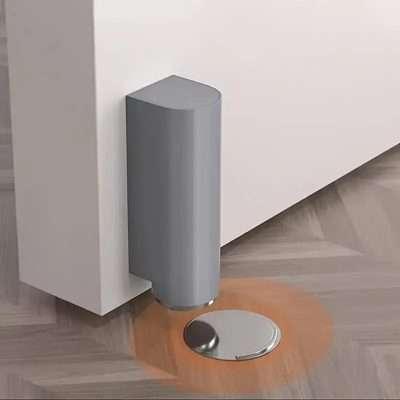 Heavy Duty Magnetic Door Stopper Stainless Steel Doorstop Black Without Punching Door Suction Door Holder Door Hardware Touch