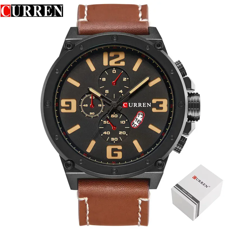 

Curren 8230 Men Watches Quartz Wrist Watches Date Big Dial Men's Military Waterproof Sports Watch Male Clock Relogio Masculino