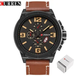 Curren 8230 Men Watches Quartz Wrist Watches Date Big Dial Men's Military Waterproof Sports Watch Male Clock Relogio Masculino