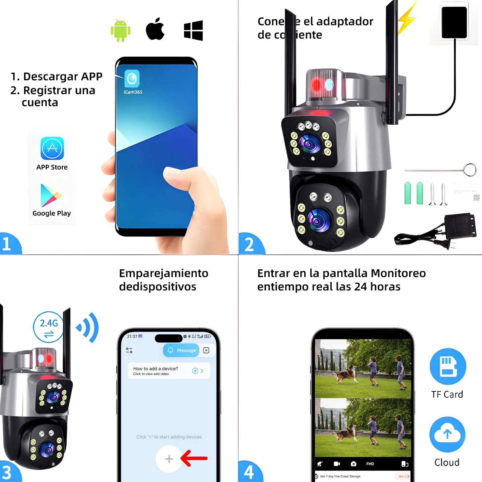 6MP caméra WiFi extérieure Protection de sécurité caméras de Vision nocturne PTZ IP double lentille CCTV Surveillance camaras de seguridad wifi