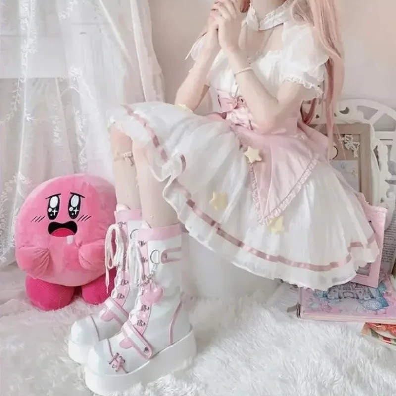 

Platform Ankle Boots for Women Punk Gothic Motorcycle Boots Fashion Designer Cool Woman's Wedge Leather Booties Botas Para Mujer