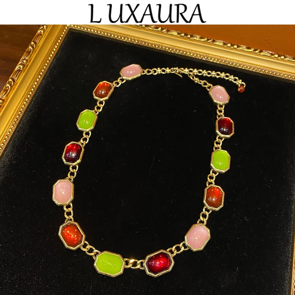

Vintage fashion classic copper plated 18K geometric style paired with bohemian women's jewelry necklace