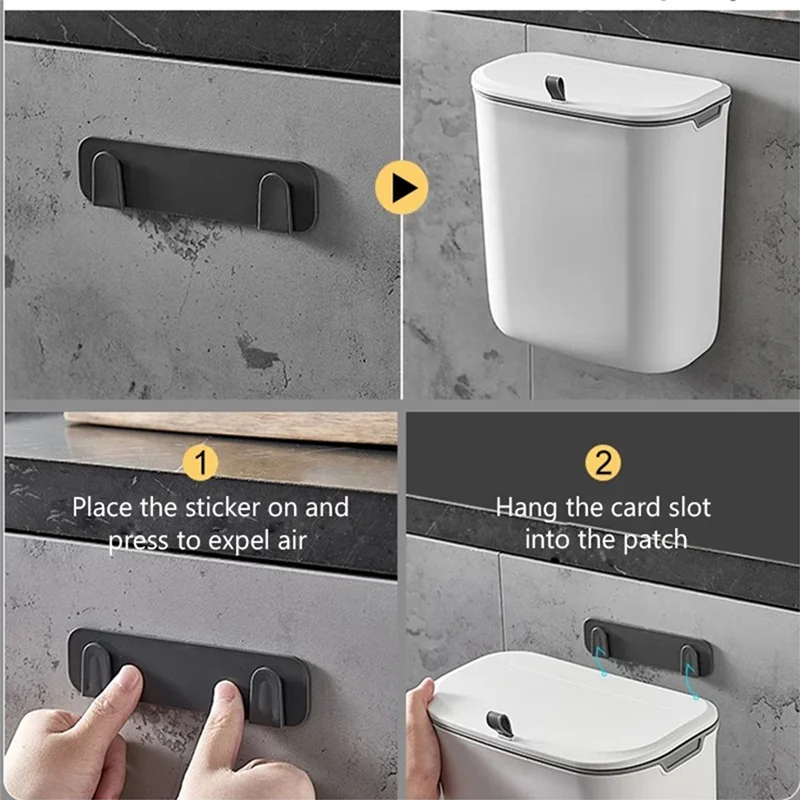 Der wandmontierte Mülleimerabdeckung AY03-9L eignet sich für Küchenschranktüren. Hängender Papierkorb