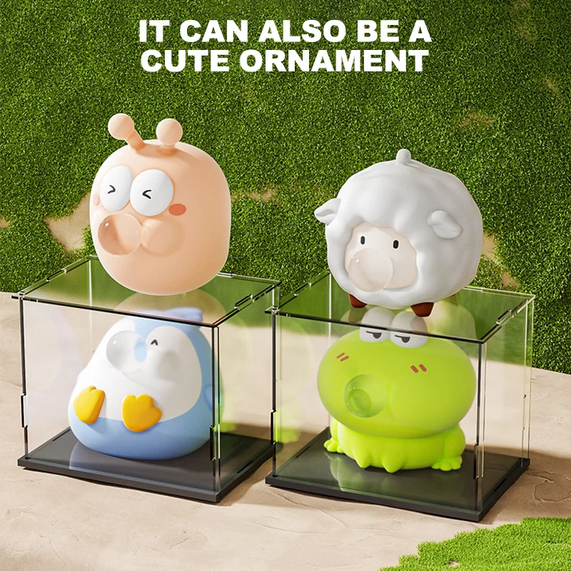 Lindo Animal escupir burbujas Squish juguete para apretar ansiedad alivio del estrés sensorial juguetes antiestrés para adultos cumpleaños regalo de Navidad