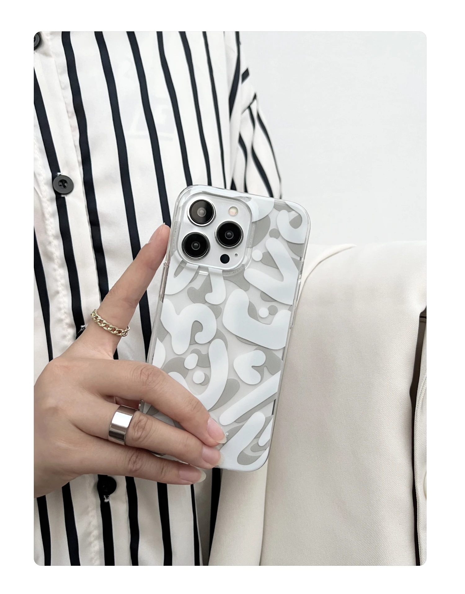 

Apple-Full Package Phone Case, Double-Layer Printed Transparent, Creative Protective Case, Original Design, 15 Pro Max