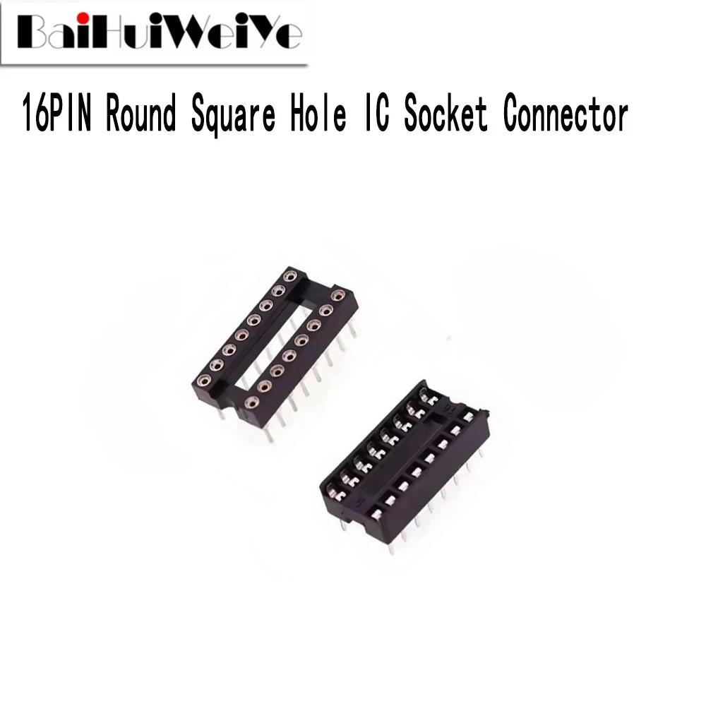 

10 шт. DIP-16 2,54 мм DIP16 квадратное отверстие с круглым отверстием 16 контактов DIP DIP16 IC разъемы адаптер тип припоя 16 PIN IC разъем