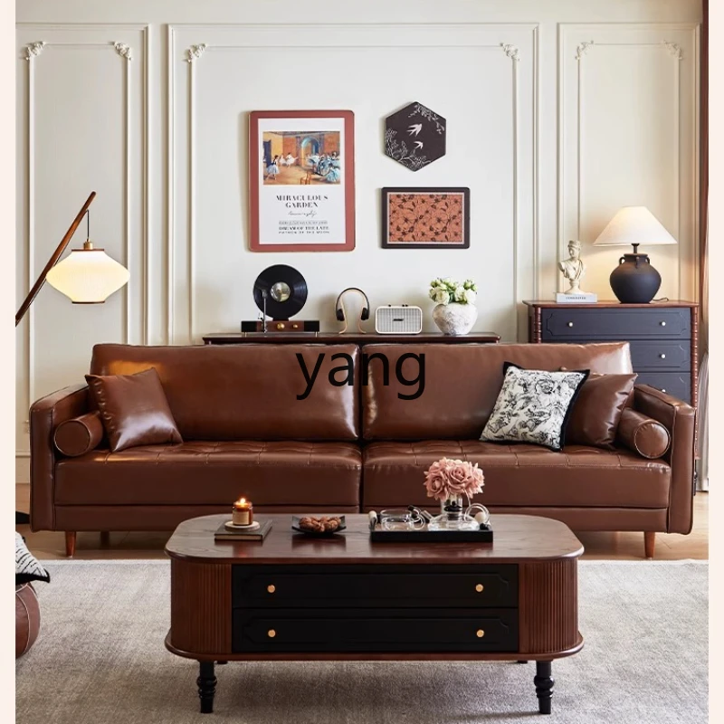 

LH antique sofa household generation small apartment solid wood living room straight row sofa