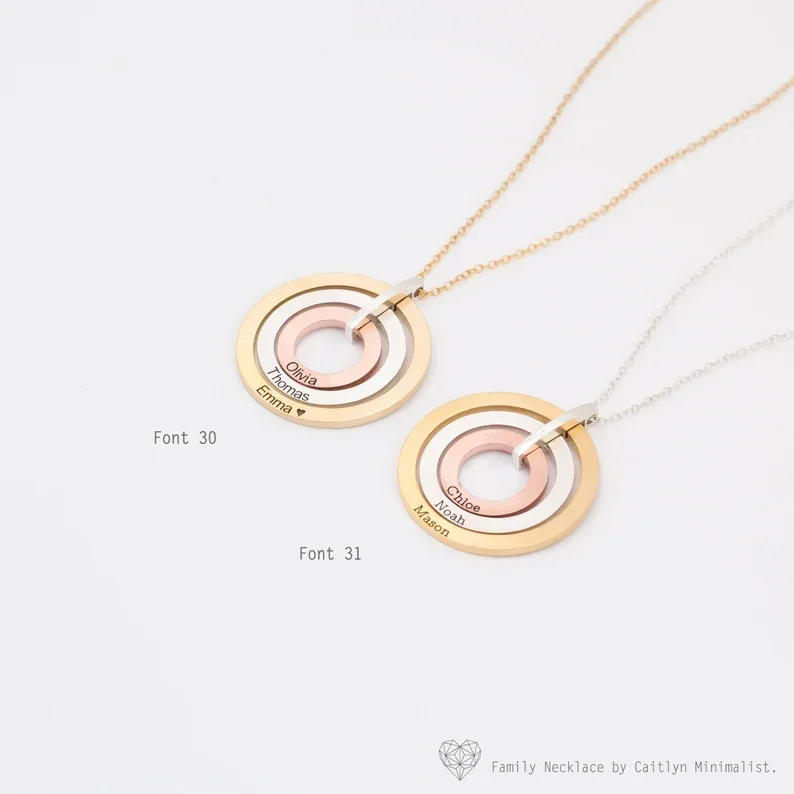 Custom Name Necklace Personalized Silver Gold Rose Gold Circle Choker Stainless Steel Necklaces For Women Customized Jewelry