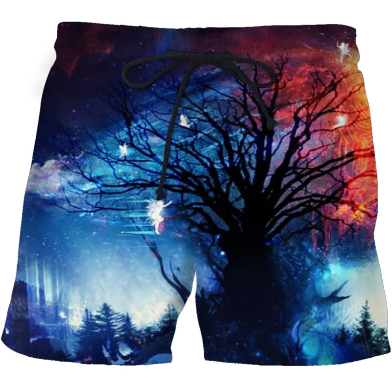 

Blue Flame Graphic Board Shorts Men 3D Printing Summer Beach Shorts Surf Swimsuit homme 2023 Fashion Swim Trunks Cool Ice Shorts