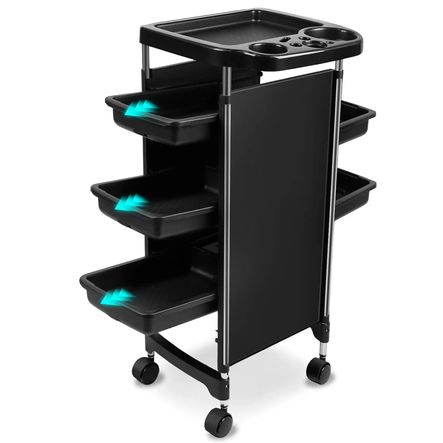 

Professional Salon Trolley Cart, 5-Drawer Rolling Storage Organizer, Black, 35.4" Height with Wheels (Black-T28), Customized