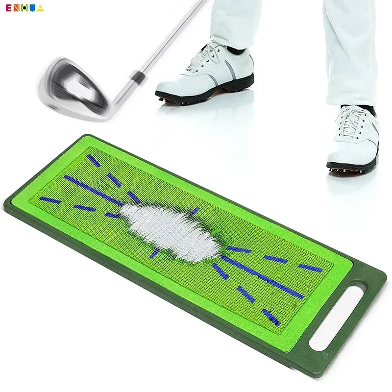 Golf Swing Mat Hitting Batting Direction Mark Trace Indoor Home 11.8“ x 23.6" Golf Swing Training Pad w 3 Pcs Practice Ball