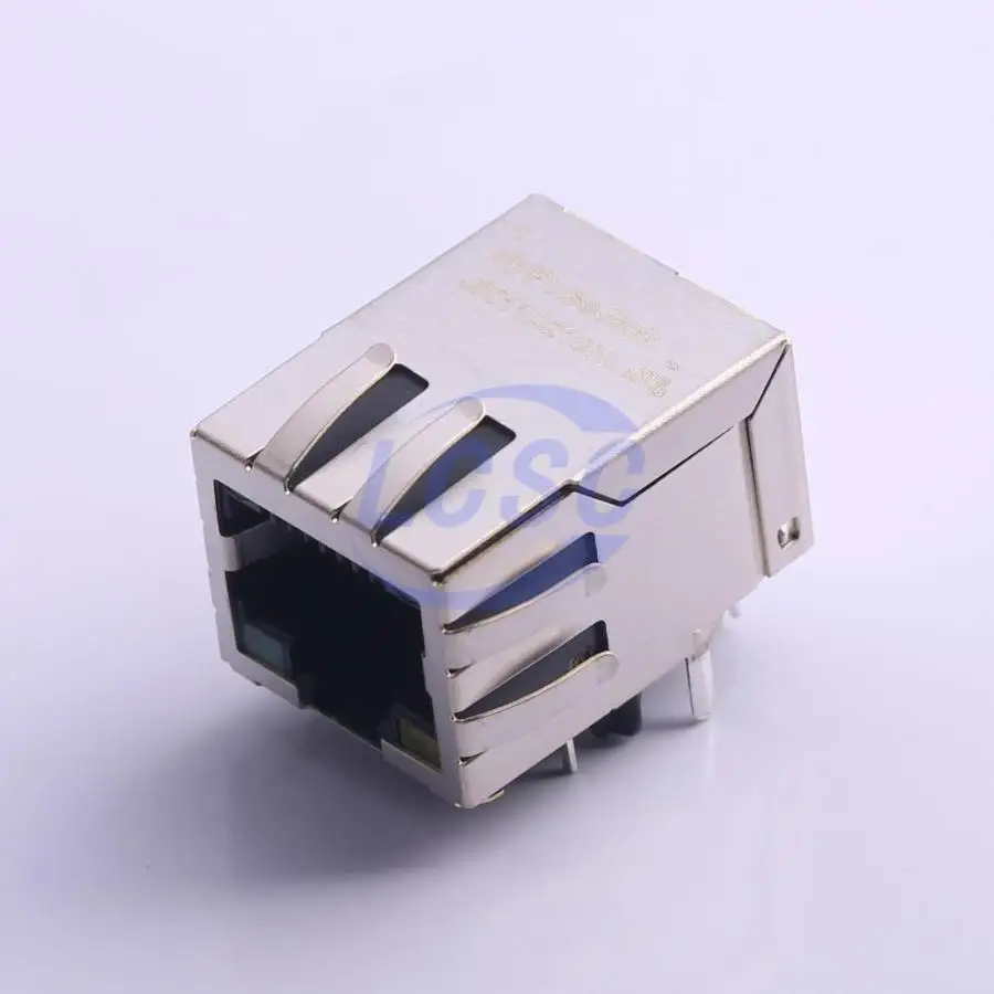 5Pieces/J0011D21BNL RJ45Receptacle 1 Shielded Bend insert cat5 Gold Phosphor Bronze WithLED 0℃~+70℃ Plugin Ethernet Connectors