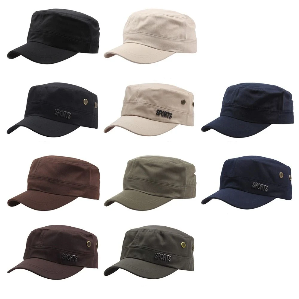 1Pc Casual Women Men Hat Cotton Plain Cap Cadet Combat Hat Anti-UV Summer Outdoor Sunscreen Cap Fishing Baseball Hat Green