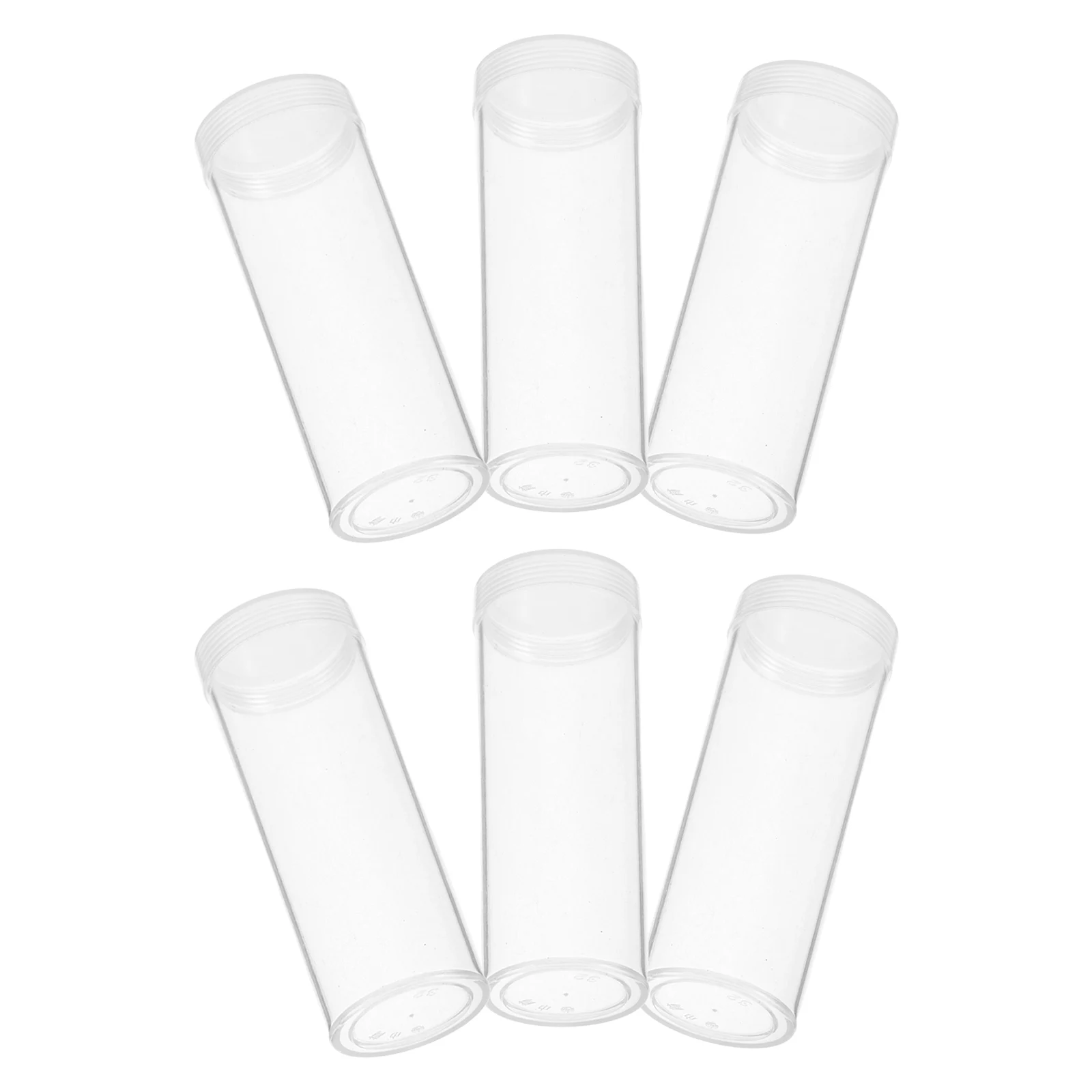

5Pcs Airtight Coin Storage Tubes Transparent Plastic Sealed Lid Coin Containers for Quarters Coins Collection