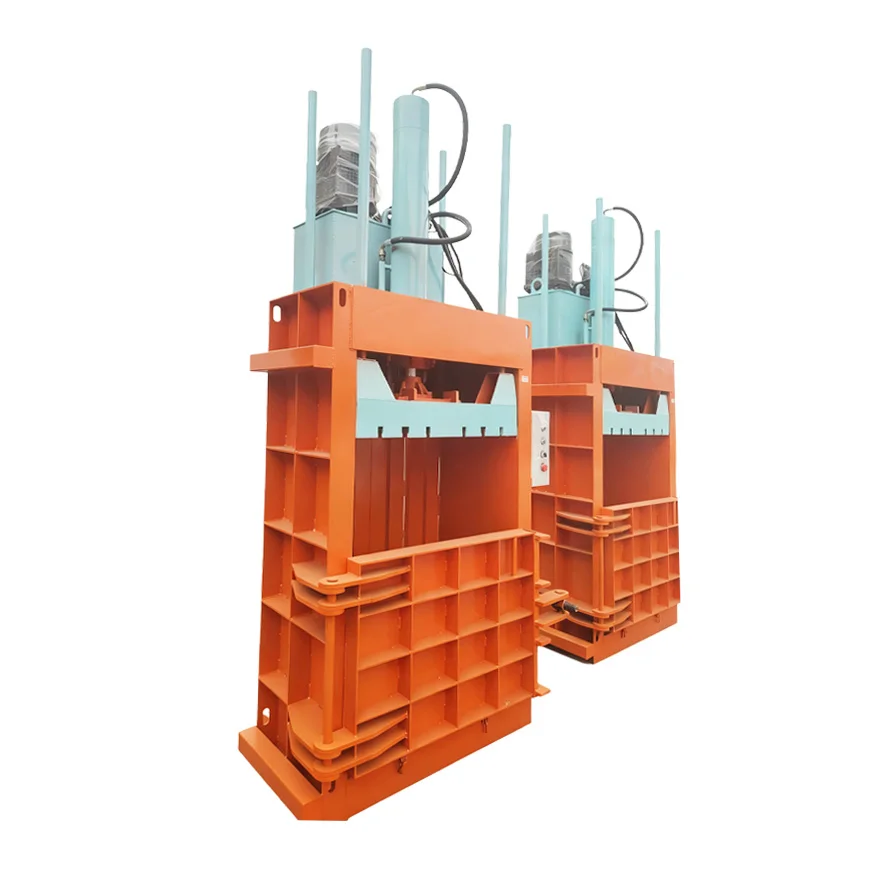 Full copper core motor, high temperature cylinder, express packaging waste vertical baler without pressure loss