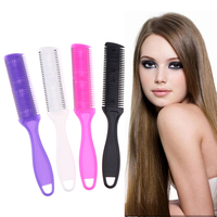 5PCS Hair Cutting Comb With Razor Blades Barber Trimmer Thinning Tool Hairdresser Salon Styling Brushes Professional Set
