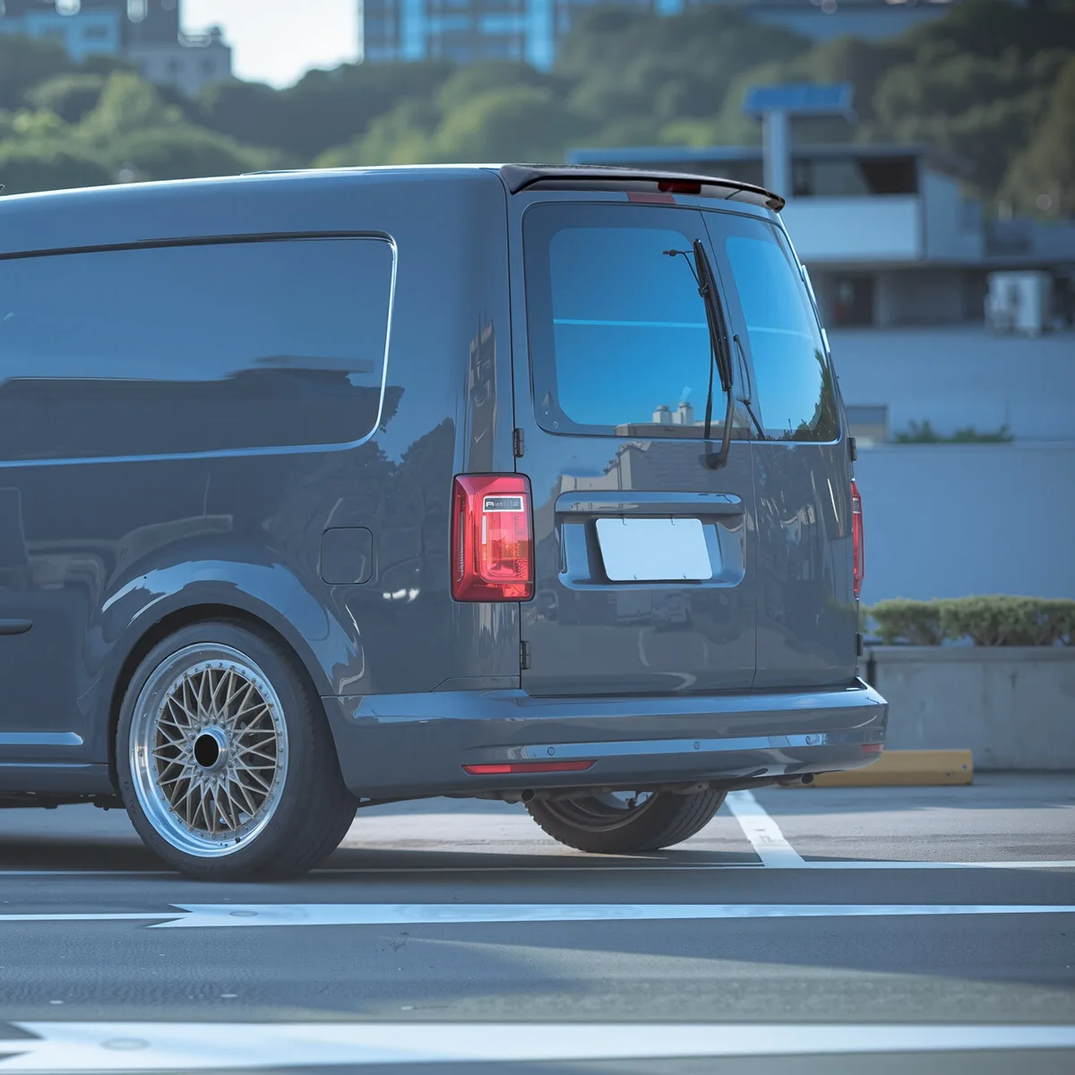 2PCS Auto Baule Posteriore Spoiler Ala Boot Lip Spoiler Ala di Estensione Per Volkswagen Per VW Per Caddy 2005-2018 Doppia Porta Fienile Doppia
