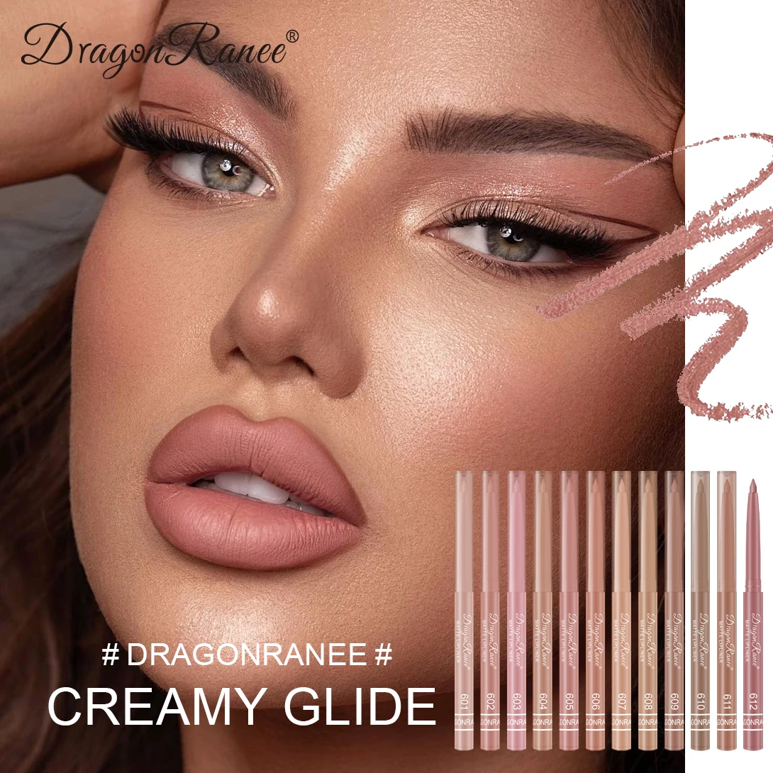 Lipliner umrischt die Lippenform, anfängerfreundlicher, natürlicher und zarter Lippenstift, wasserfester, mattierter Nude-Lipliner