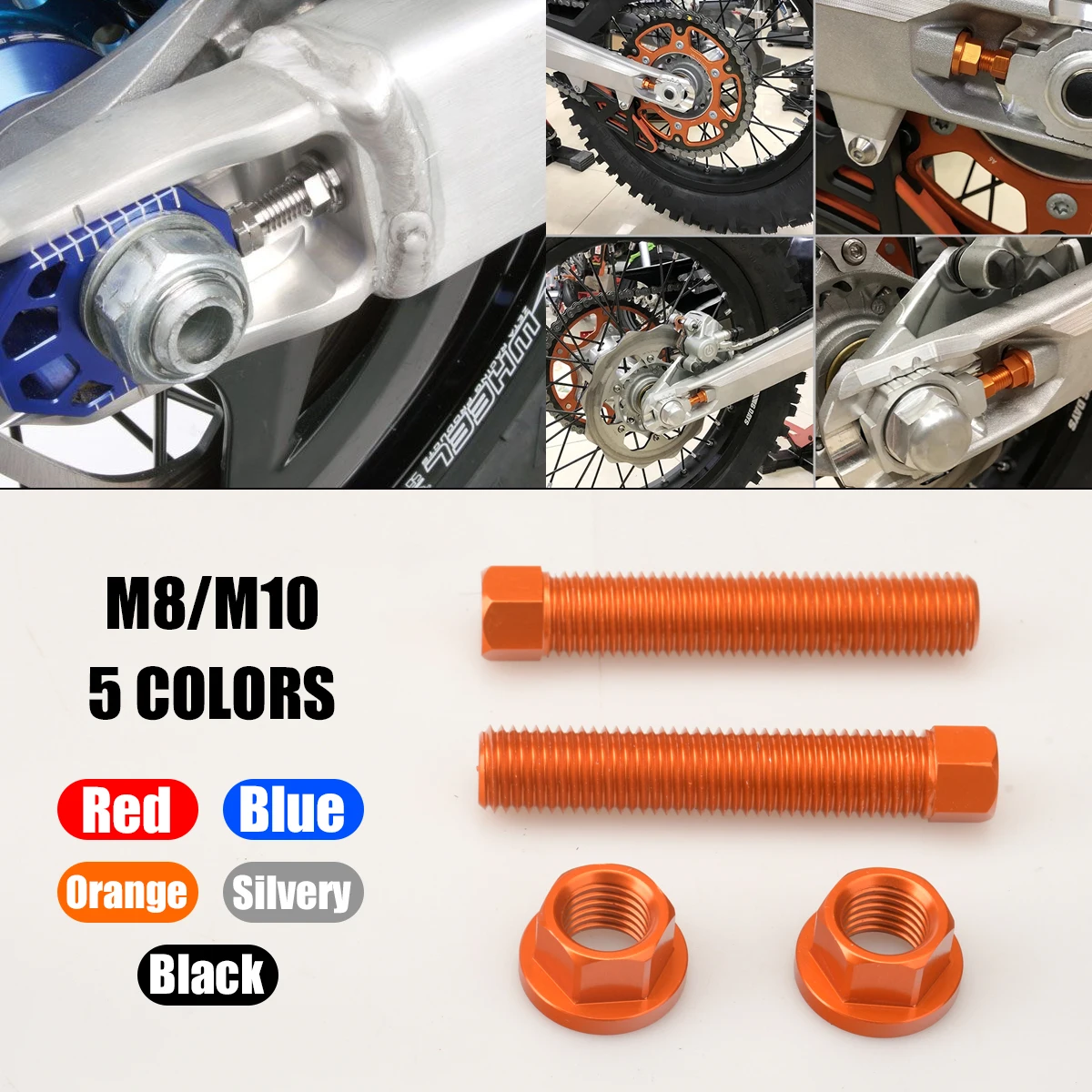 

NEW M8 M10 Chain Axle Adjuster Bolt Nuts For KTM XC SX EXC 690-1290 For Husqvarna GAS GAS For HONDA YAMAHA KAWASAKI SUZUKI