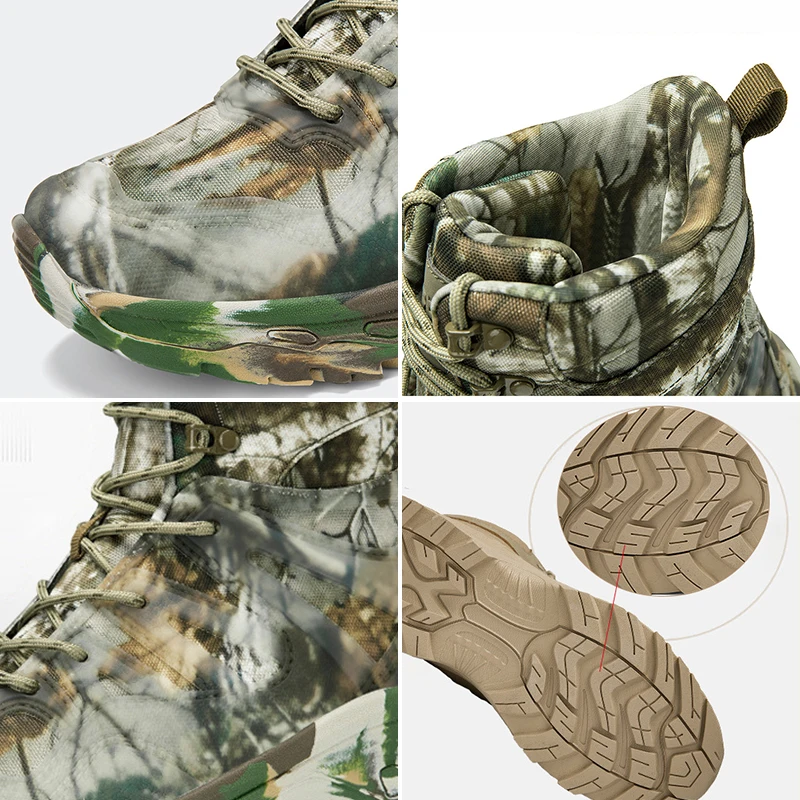 CHRLCK Outdoor Combat Boots High Top Sneakers Men's High Top Boots Waterproof Desert Combat Boots Outdoor Non-slip Hiking Shoes