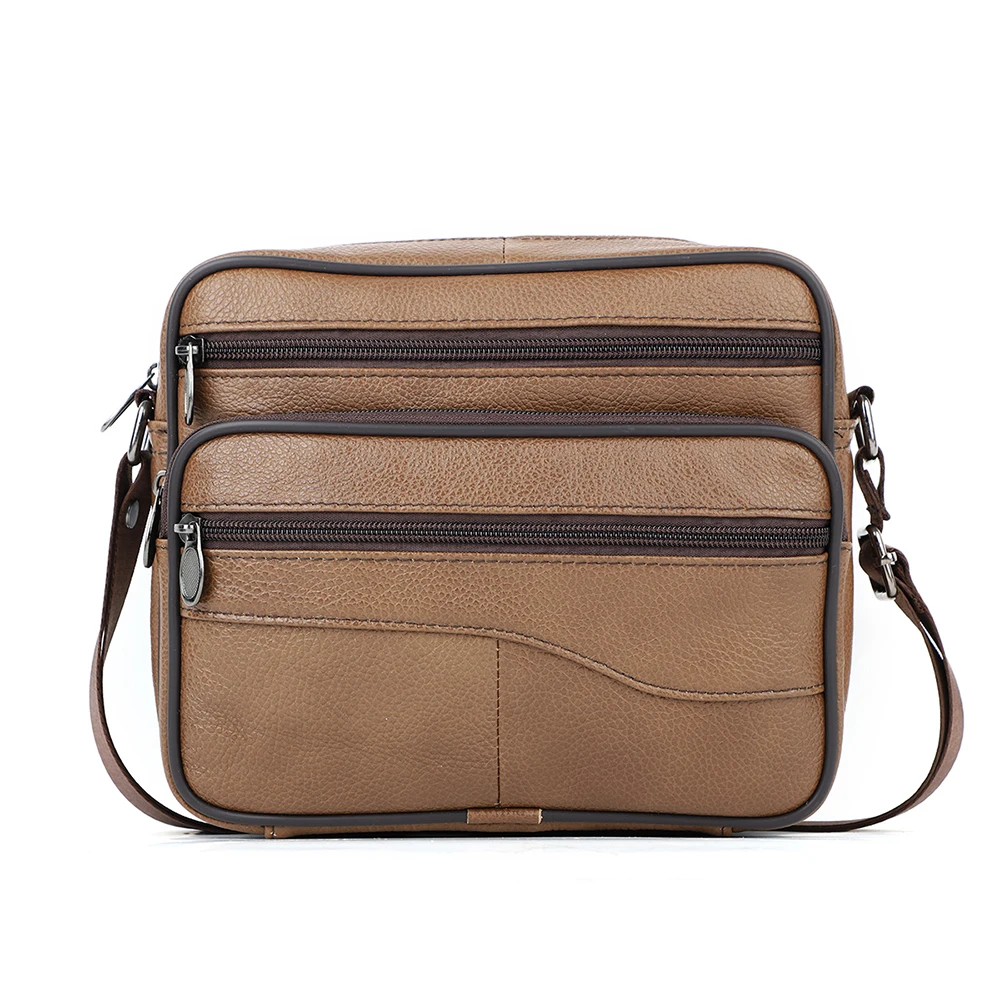 Large capacity men's bags horizontal casual crossbody bags trendy leather shoulder men's bags