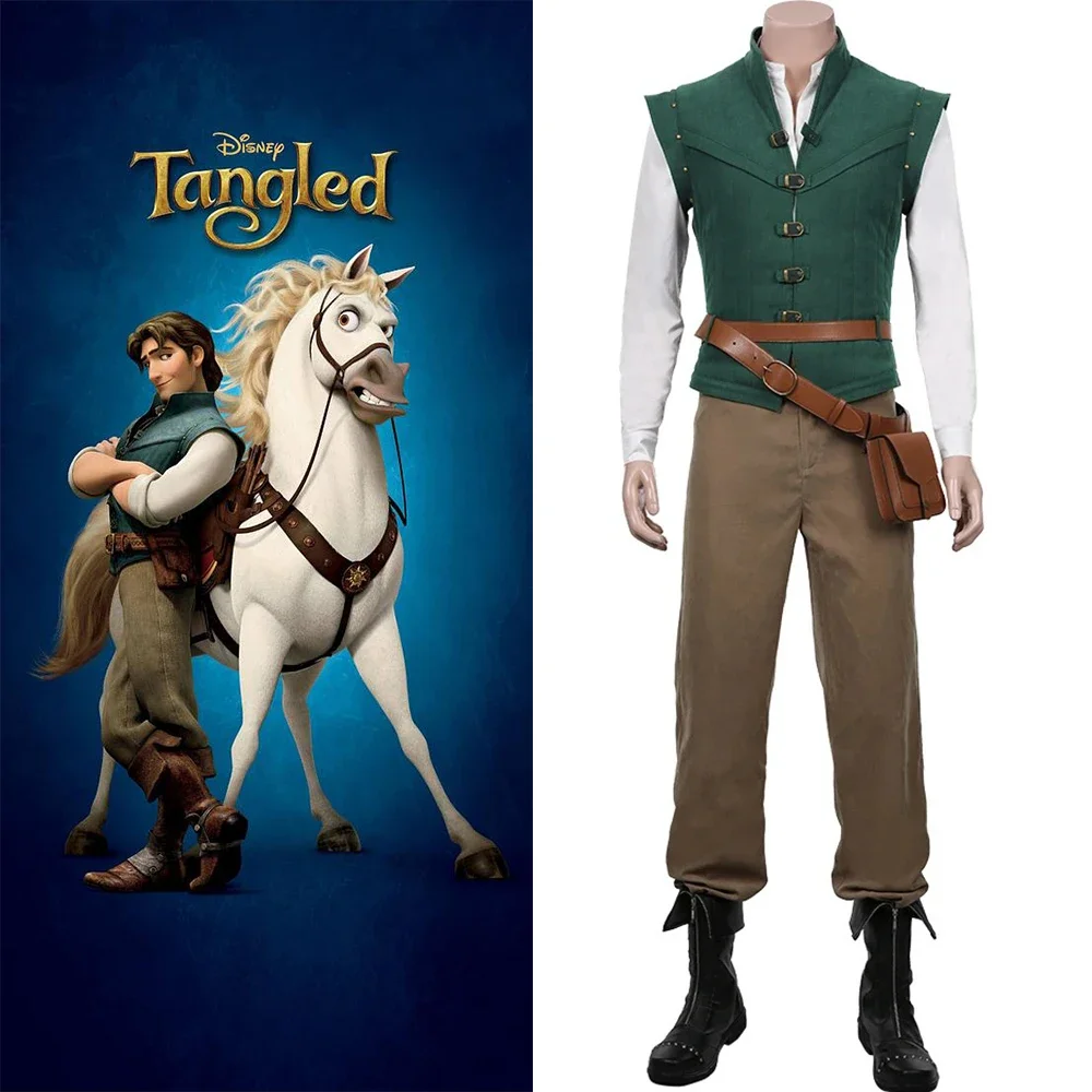 Anime Flynn Rider Tangled Rapunzel Cosplay Kostüm Erwachsenen-Karnevalsuniform Halloween Anime Halloween-Kostüme Weste Zubehör