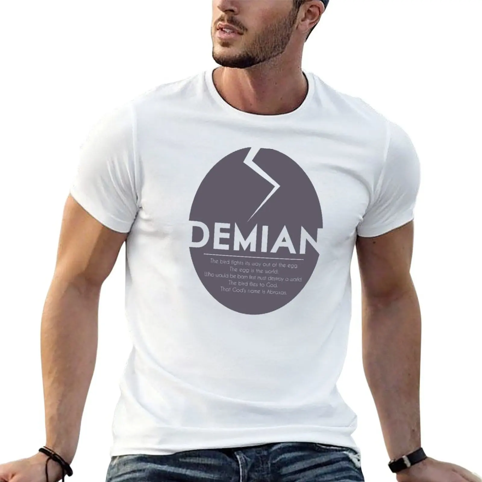 Camiseta DEMIAN de Hermann Hesse, camiseta de diseñador para hombre, camiseta de algodón pesado, camiseta de algodón para hombre