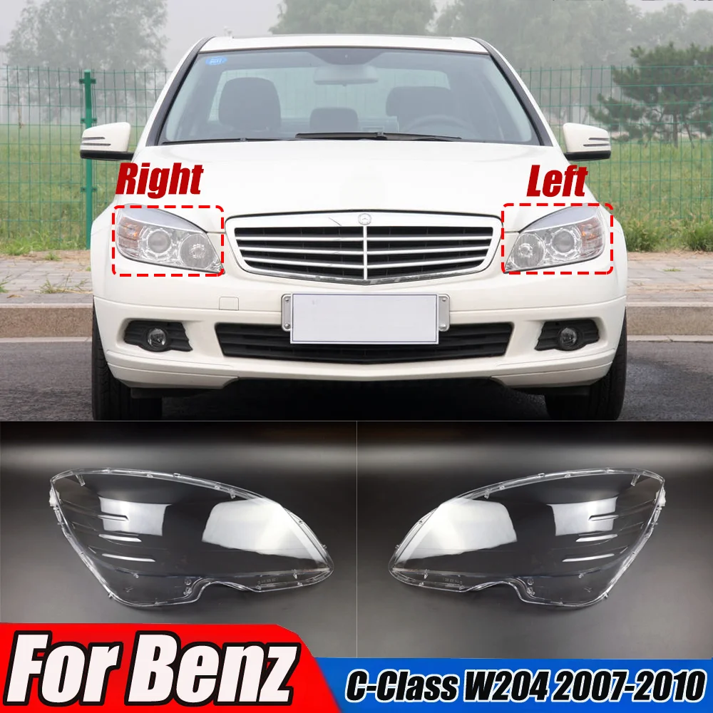

Автомобильная крышка фары для Mercedes Benz C-Class W204 2007-2010, крышки фары, стеклянная крышка объектива, крышка передней фары автомобиля