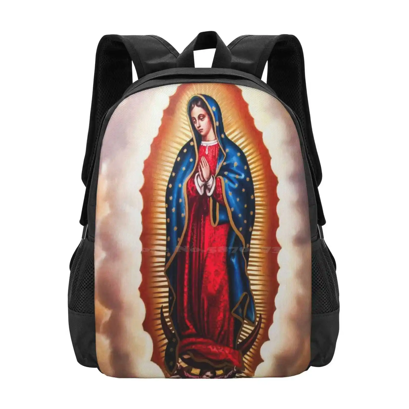 

Guadalupe Virgin Mary Virgen De Guadalupe Pattern Design Bag Student'S Backpack Catholic Mother Virgin Mary Religion Virgen De