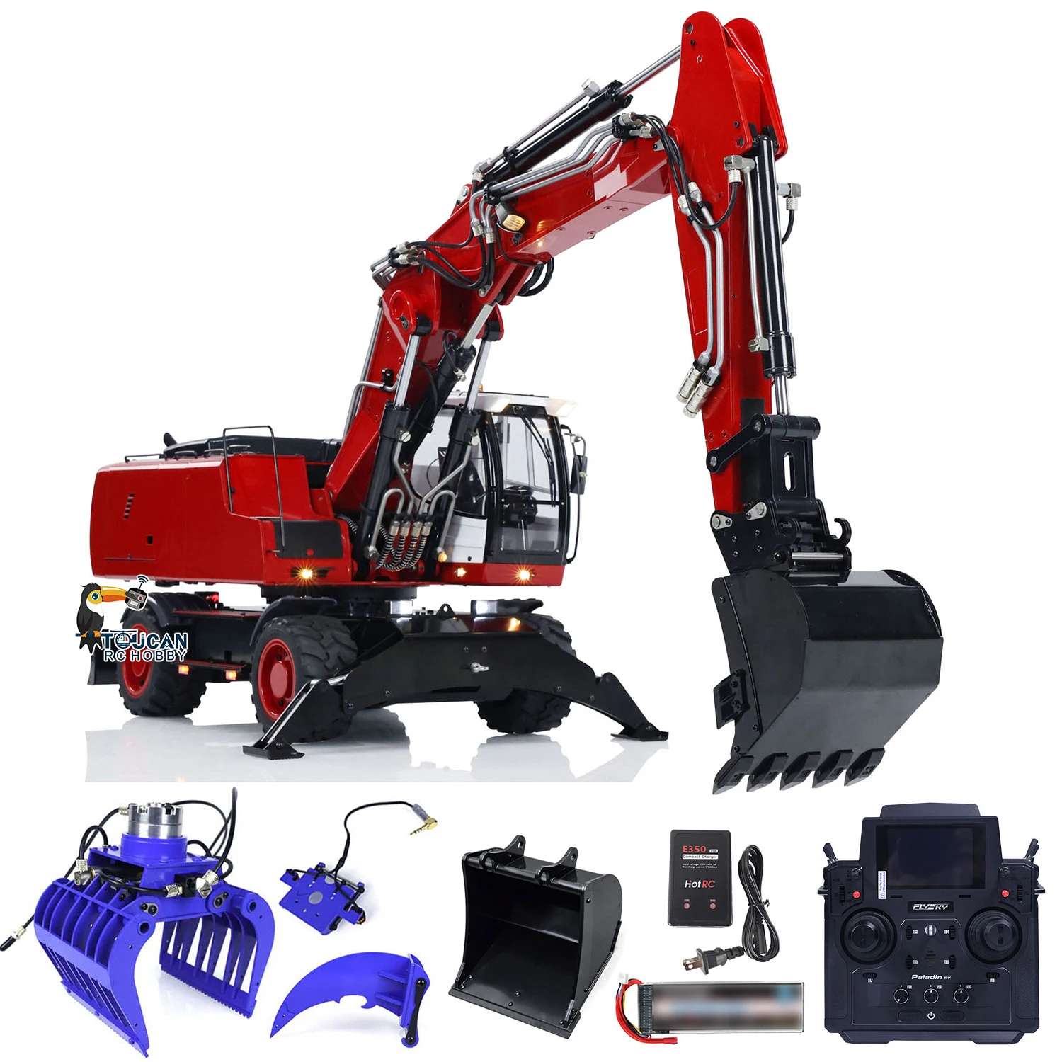 MTM 946 RC Hydraulic Excavator 1/14 Remote Control Metal Wheeled Digger Heavy Duty Machine Construction Vehicles Sound System