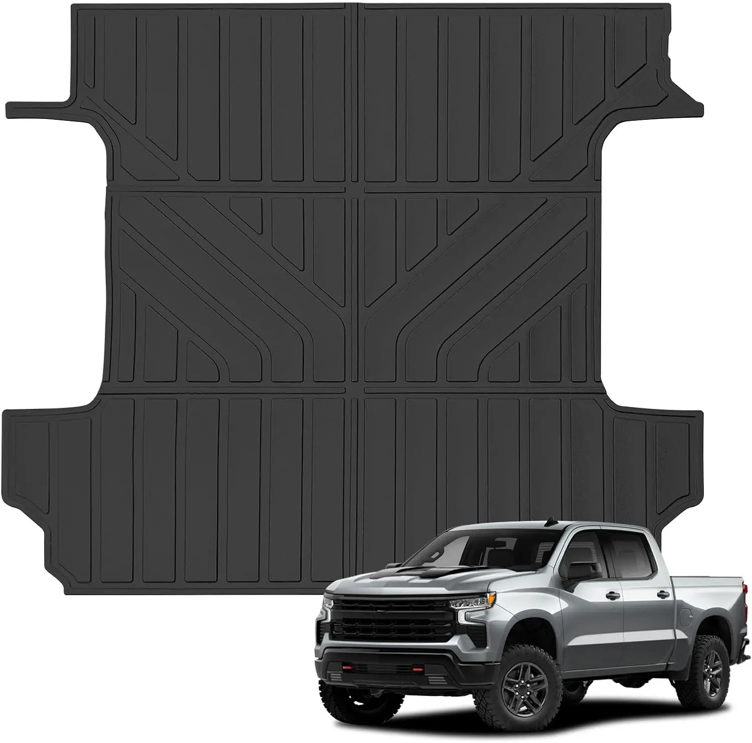 

Всепогодный коврик из ТПЭ для кузова пикапов Chevy Silverado и GMC Sierra 1500 Crew Cab Short Bed 2019-2025 годов выпуска