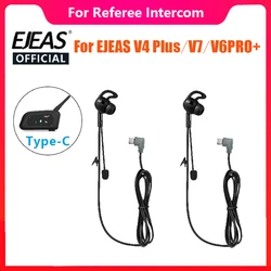 2 Pieces For EJEAS V4 Plus/V7/V6PRO+ Motorcycle Helmet Bluetooth Intercom Type-C Interface In-Ear Referee Headphones