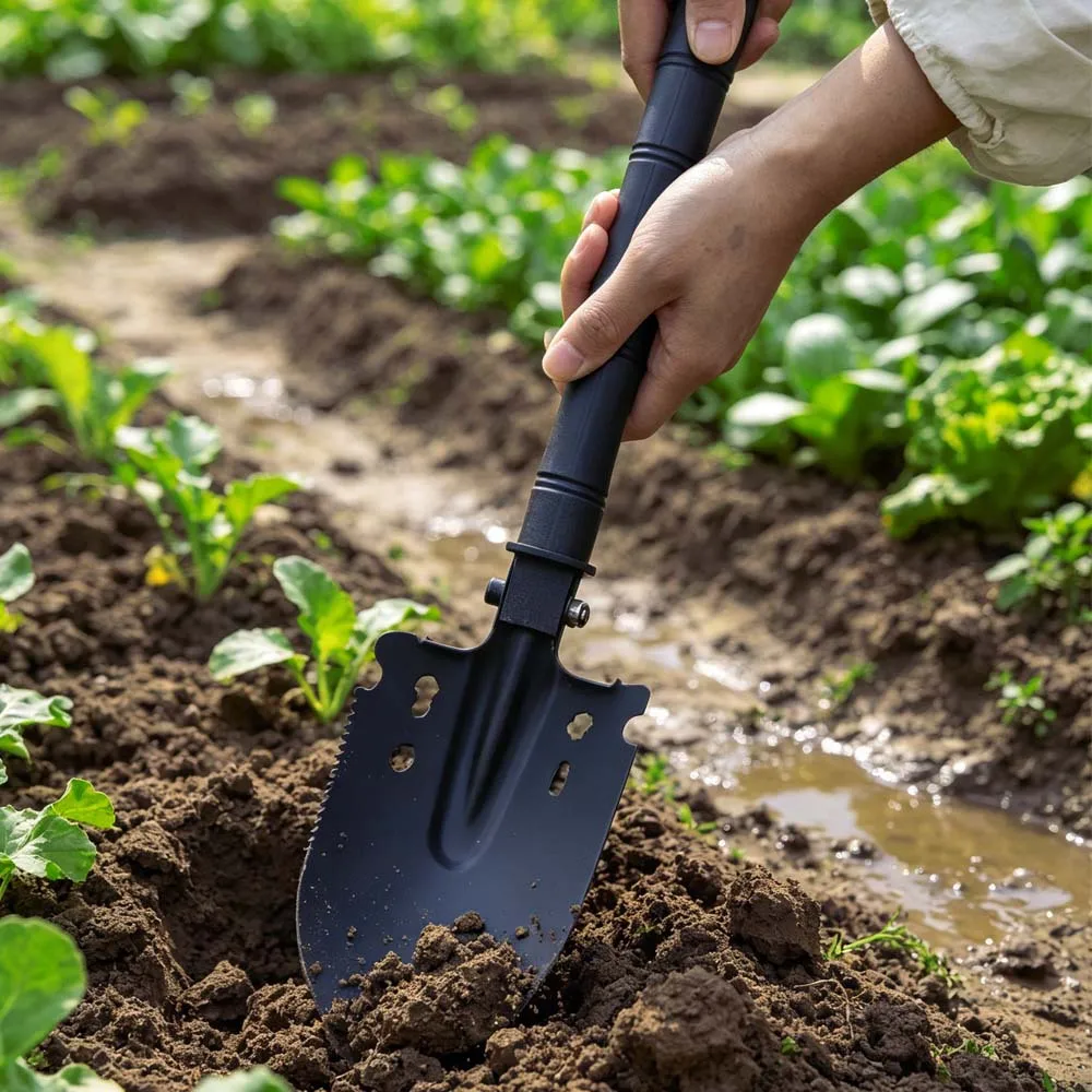 Multifunction Camping Shovel Military Entrenching Tool Survival Spade for Hiking Fishing Gardening Outdoor Use - view 2