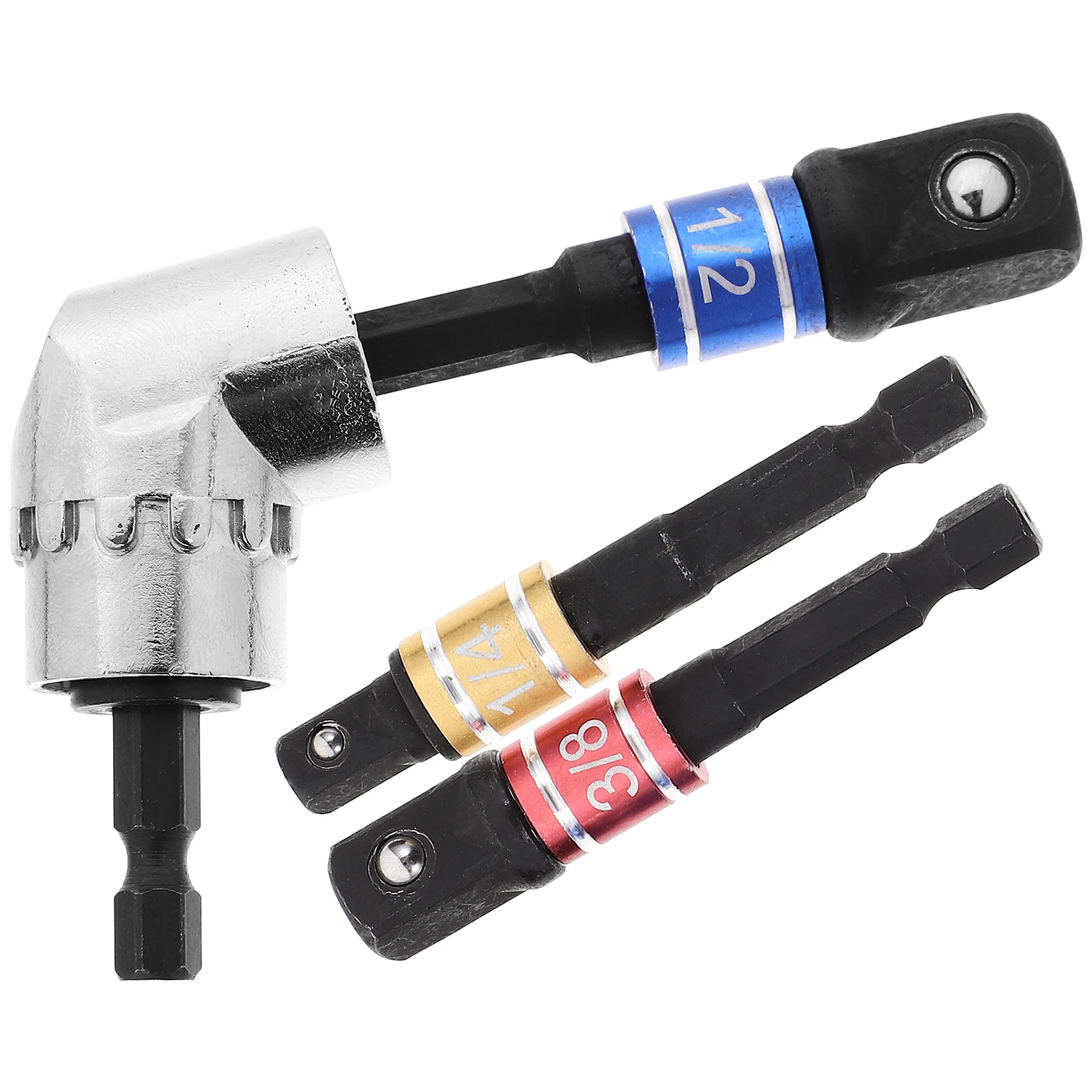 1 مجموعة الزاوية اليمنى مرفق تلميح حامل ل شنيور يعمل بالبطارية محول مأخذ التوصيل الحفر تمديد بت مجموعة لقمة مثقاب مرنة