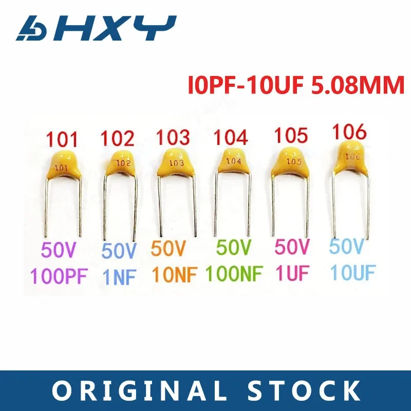 100PCS Monolithic ceramic capacitor 10PF-10UF 100NF 10NF 0.1UF 104 4.7PF 10PF 22PF 33PF 47PF 100PF 101 220PF 1NF 330PF 470PF 50V