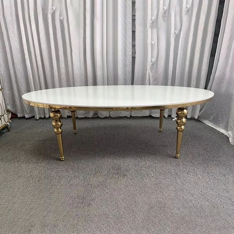 High Quality Event Banquet Furniture Round Dining Table Gold Party Tables and Chairs
