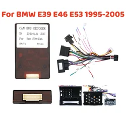 For BMW E39 E46 E53 1995-2005 Android 2 Din GPS Radio Car 16 PIN Android Wire Cable Adapter Cabus Box