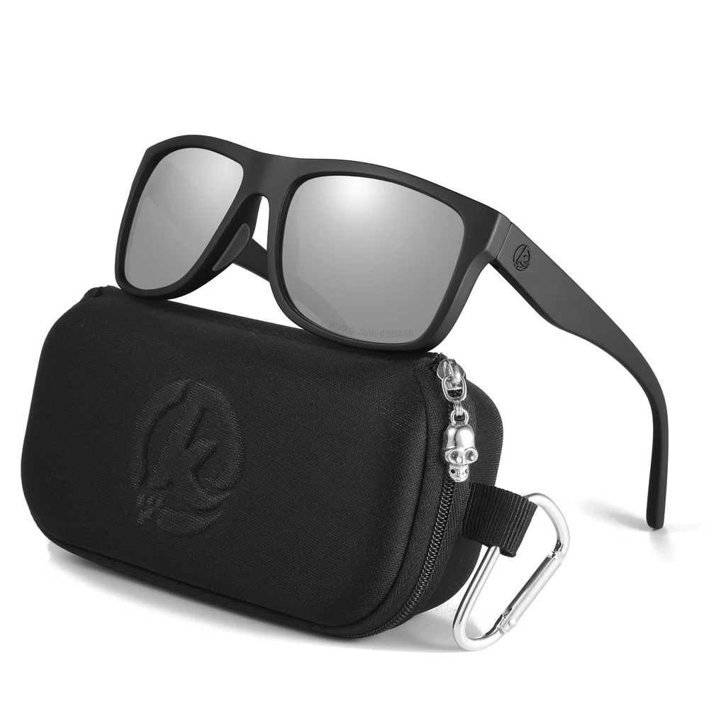 Kdeam polarisierte Sonnenbrille Männer Sport drei dimensionale Marke Logo tr90 quadratische Sonnenbrille ganz schwarz mit Reiß verschluss Fall kd0721 – Detail 30