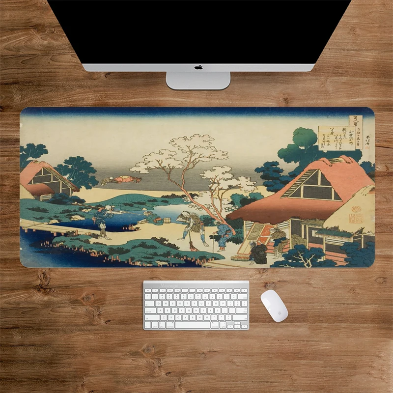 

Katsushika Hokusai Barrier Town on The Sumida River Mouse Pad Desk Mat Computer Mat Office Gaming Desk Accessory Carpet Mouse