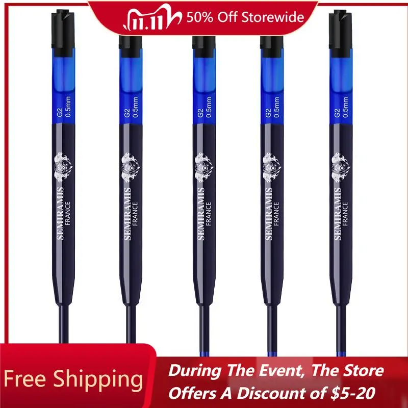 

2 шт./5 шт./10 шт. стержни для ручек поколения Semiramis G2 шариковая ручка синий сердечник черный 0,5 красные ручки-роллеры вращающийся сменный сердечник