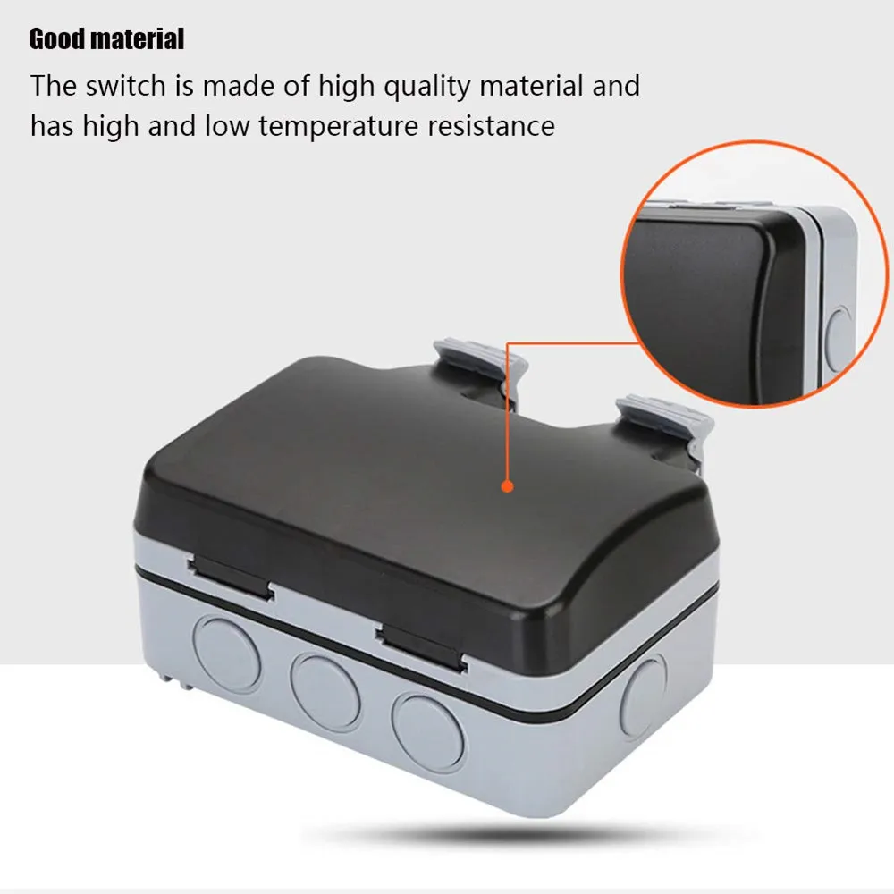 Imagem -02 - Prova de Intempéries Engrossado Soquete de Parede com 5m Extensão Fio uk Plug para Sala Molhada Jardim ao ar Livre Área Ip66 à